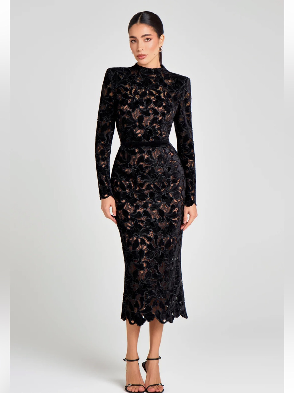 New Nadine Merabi Diane Midi Black Dress